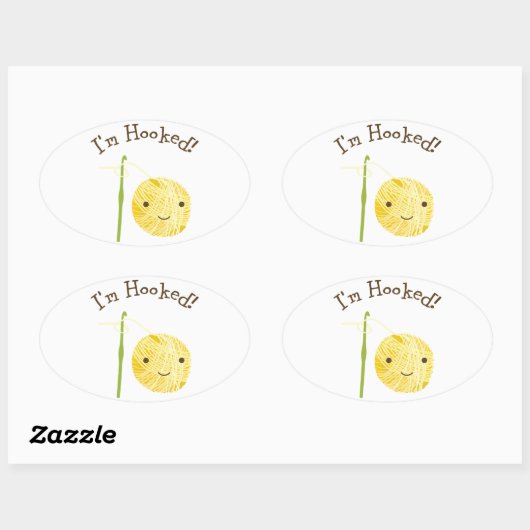 Ich bin süchtig! ovaler aufkleber (Blatt)