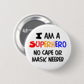 Ich bin Superheld Button (Vorne & Hinten)