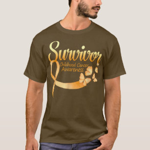 Ich bin Survivor Butterfly Childhood Cancer Awaren T-Shirt