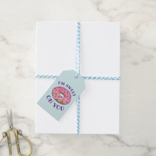 Ich bin süß auf dir pink Donut Doughnut Feinschmec Geschenkanhänger