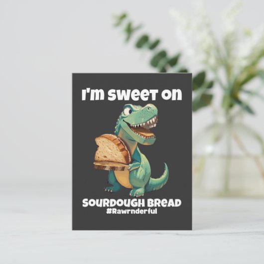 Ich bin süß auf Sauerbrot T-Rex Postkarte (Stehend Vorderseite)