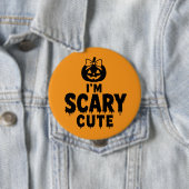 Ich bin süß und lustig Halloween-Kürbiskürbis-Hint Button (Beispiel)