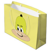Ich bin Sveety, Funny Face Cartoon Große Geschenktüte (Rückseite Schrägansicht)