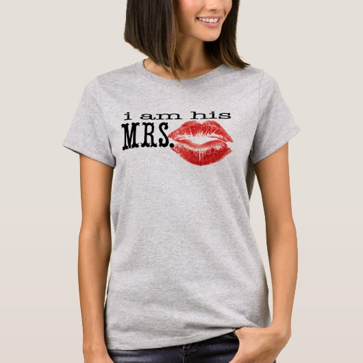 Ich bin T - Shirt seiner Frau Red Lips Brides (Vorderseite)