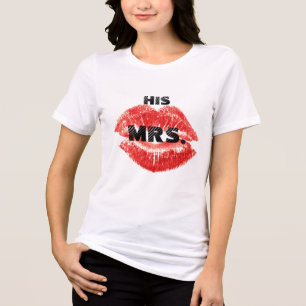 Ich bin T - Shirt seiner Frau Red Lips Brides
