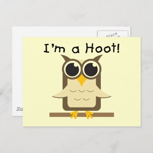 Ich bin T - Shirt und Geschenke von Hoot Postkarte (Vorne/Hinten)