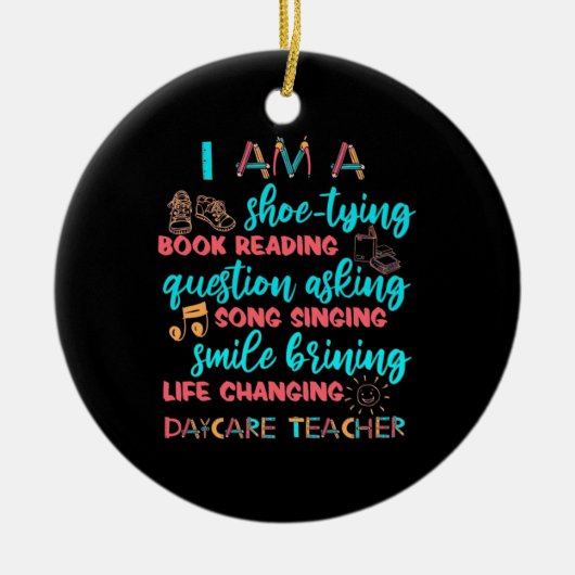 Ich bin Tageslehrer Keramik Ornament (Vorne)