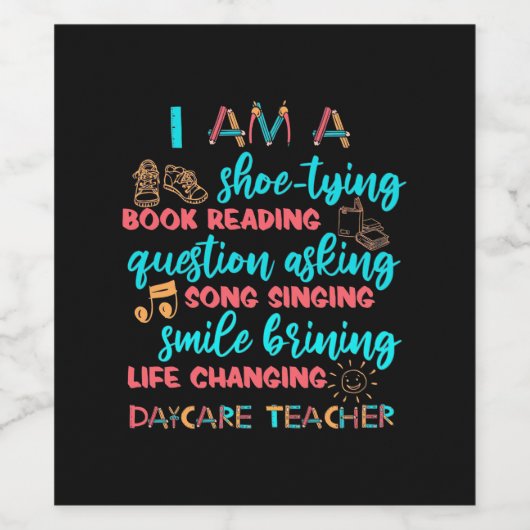 Ich bin Tageslehrer Weinetikett (Einzelnes Label)