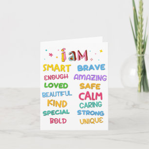 Ich bin tägliche Affirmation Farbige christliche K Karte