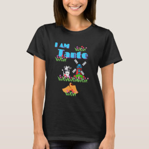 Ich bin Tante Tante mit Kuh Windmühle Tulpen Holzs T-Shirt