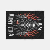 Ich bin Tante Tifa Funny Skeletter Biker Tante Tif Fleecedecke (Vorderseite (Horizontal))