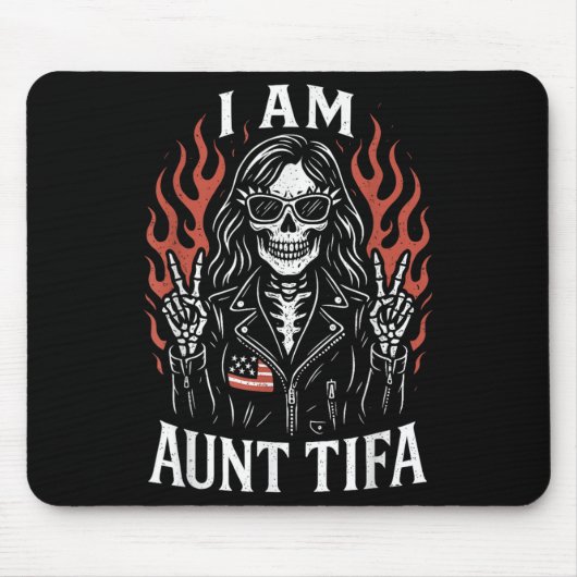 Ich bin Tante Tifa Funny Skeletter Biker Tante Tif Mousepad (Vorne)