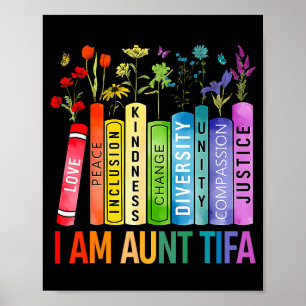Ich bin Tante Tifa Menschenrechte Floral Frauen Mä Poster