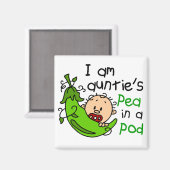 Ich bin Tantentennis Pea in einem Pod Magnet (Vorderseite/Rückseite)