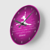Ich bin Tänzerin Runde Wanduhr (Winkel)