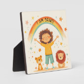 Ich bin tapfer - Kinder Affirmation Tabletop Plaqu Fotoplatte (Vorderseite)