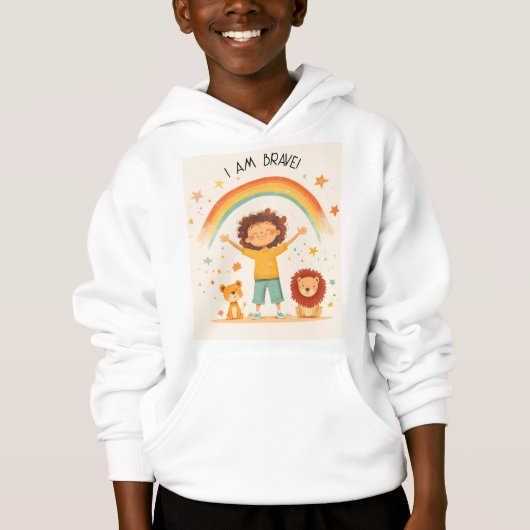 Ich bin tapfer - Kinder-Affirmations-Hoodie Hoodie (Vorderseite)