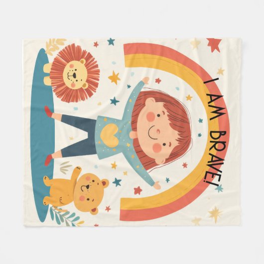 Ich bin tapfer - Kindernachweis Fleecedecke (Vorderseite (Horizontal))