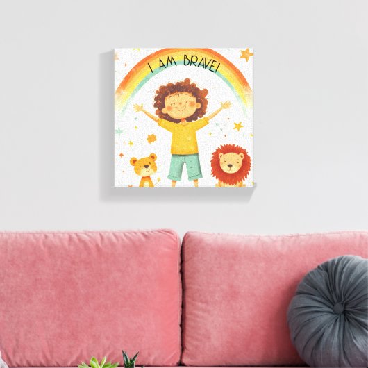 Ich bin tapfer - Kindernachweis Leinwanddruck (Insitu (Wohnzimmer))