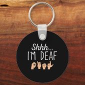 Ich bin taub-asl-Gebärdensprache, die das Bewussts Schlüsselanhänger (Vorderseite)