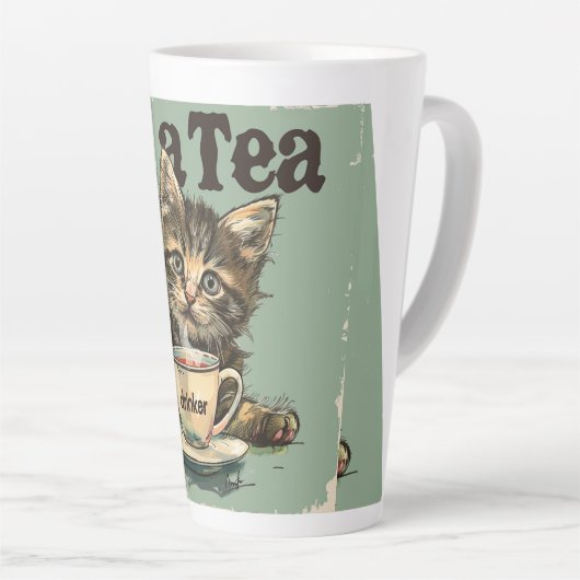 Ich bin Tea Drinker Digital Art Milchtasse (Rechte Ecke)