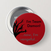 Ich bin Team Damon rachsüchtige Krähe Button (Vorne & Hinten)