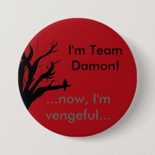 Ich bin Team Damon rachsüchtige Krähe Button
