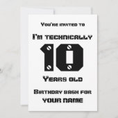 Ich bin technisch gesehen... Jahre alt Leap Year B Einladung (Vorderseite)