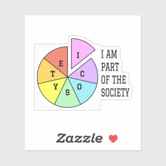 Ich bin Teil der Gesellschaft Aufkleber (Blatt)