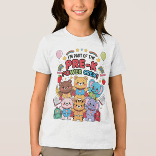 "Ich bin Teil der Pre-K Power-Crew!" – Kinder Tri-Blend Shirt
