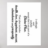 Ich bin Teil eines göttlichen Plans positiver Beja Poster (Vorne)