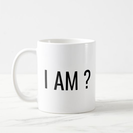 ICH BIN Text Kaffeetasse (Links)