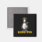 Ich bin The King Button Niedlich Kawaii Bowling Bu Magnet (Vorderseite/Rückseite)
