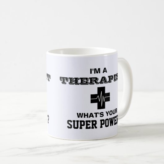 Ich bin Therapeutin Was ist dein Super-Power? Kaffeetasse (VorderseiteRechts)