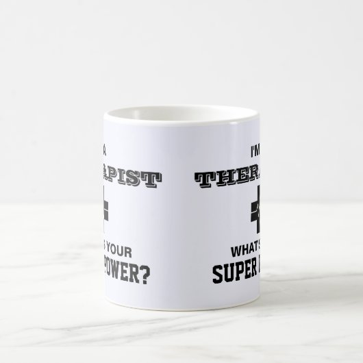 Ich bin Therapeutin Was ist dein Super-Power? Kaffeetasse (Mittel)