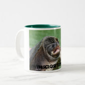 Ich bin thisclose zum Reißen! Zweifarbige Tasse (Vorderseite Links)