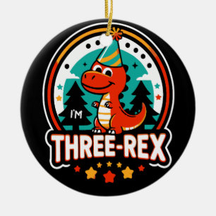 Ich bin Three Rex Niedlich Dinosaurier für das 3. Keramik Ornament