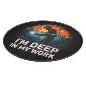 Ich bin tief in meinem Arbeitsmeer Welder Job Suns Schneidebrett (Ecke)
