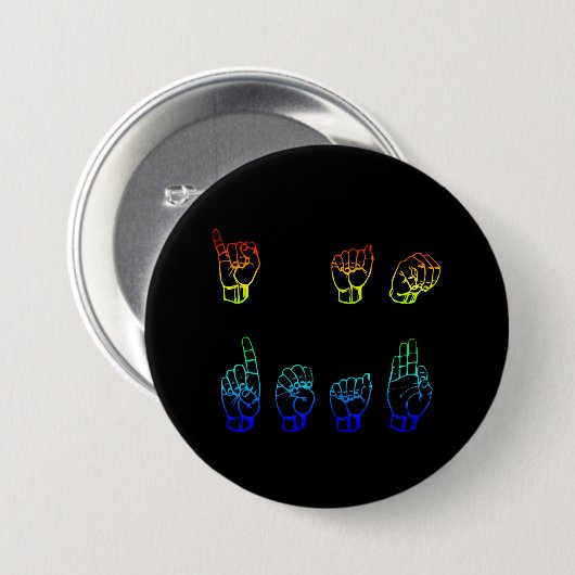 Ich bin tot ASL American Sign Language Fingerbuchs Button (Vorne & Hinten)