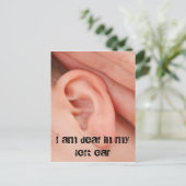 Ich bin tot in meinem Links Ohr Postkarte (Stehend Vorderseite)