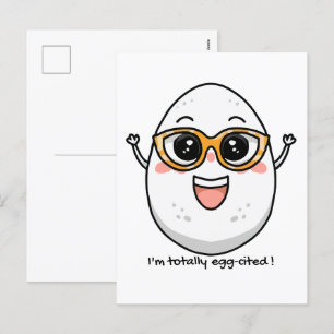 Ich bin total eig zitiert fröhliches Ei mit Brille Feiertagspostkarte