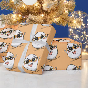 Ich bin total eig zitiert fröhliches Ei mit Brille Geschenkpapier