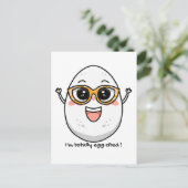 Ich bin total eig zitiert fröhliches Ei mit Brille Postkarte (Stehend Vorderseite)
