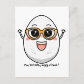 Ich bin total eig zitiert fröhliches Ei mit Brille Postkarte (Vorderseite)