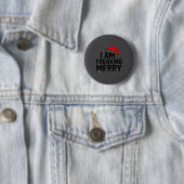 Ich bin total fröhlich mit Weihnachtsmannhut Grafi Button (Beispiel)