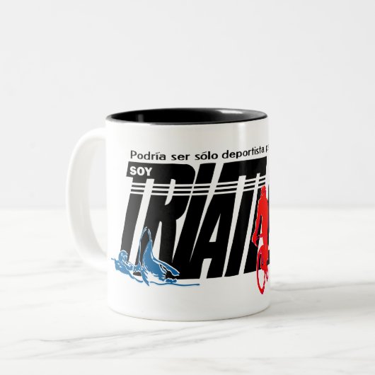 Ich bin Triathlet Zweifarbige Tasse (Vorderseite Links)