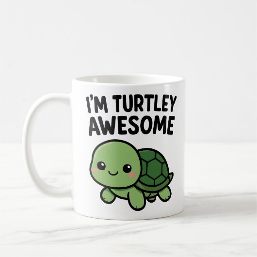 Ich bin Turtle-y Großartig Süße Schildkröte Pun Gr Kaffeetasse (Links)