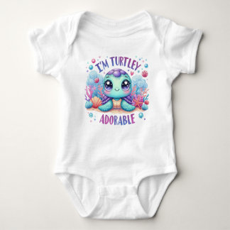"Ich bin Turtley Adorable" Baby Jersey Bodysuit Baby Strampler