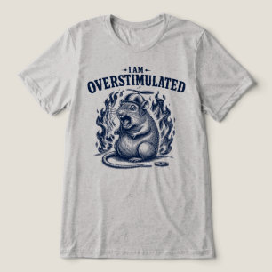 Ich bin überstimuliert Lustiger Ratten-Propellerhu Tri-Blend Shirt
