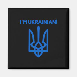 Ich bin Ukrainer Ukraine Wappen Ukrainische Macht Magnet
